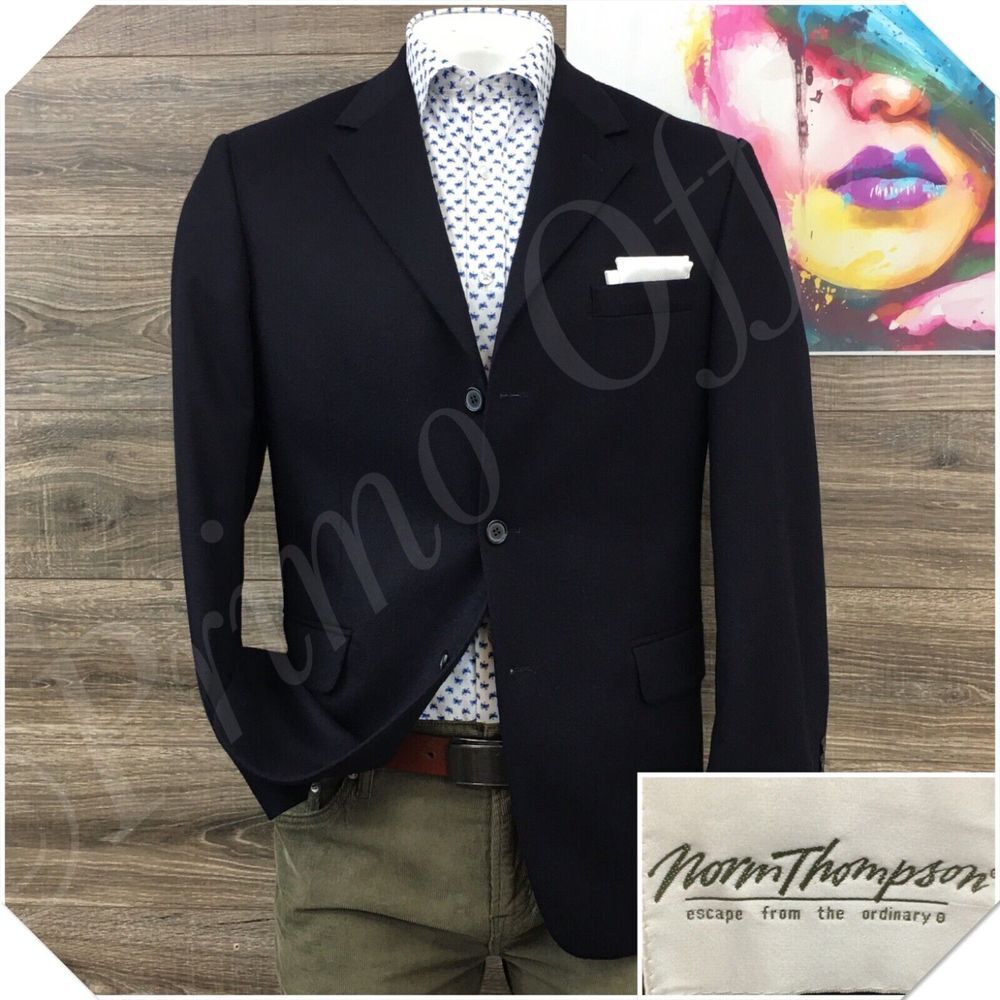 VTG NORM THOMPSON Mens Blazer Sport Coat Casual Jacket Size‎ 42R Cashmere Suit